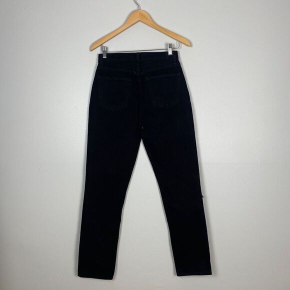 Reformation Julia High Cigarette Jean Destroyed Black - Picture 2 of 9